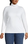 Lands' End Lightweight Jersey Skimming Long Sleeve Turtleneck In White