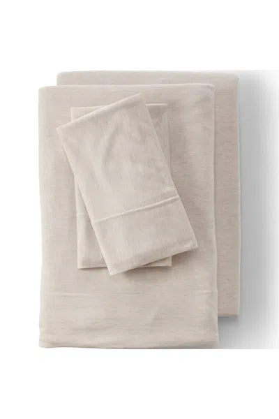 Lands' End Lightweight Stretch Modal Jersey Heathered Bed Sheet Set In Pink