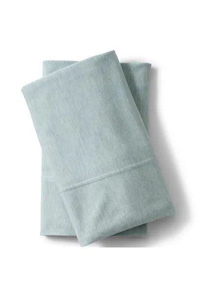Lands' End Lightweight Stretch Modal Jersey Heathered Pillowcases In Blue