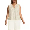 Lands' End Linen Blend Notch Neck Swing Tank Top