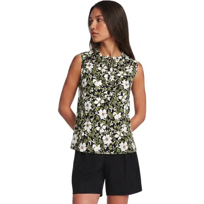 Lands' End Linen Blend Ruffle Trim Tank Top