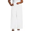 Lands' End Plus Size Linen High Rise Palazzo Pants In White