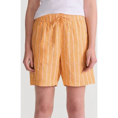 Lands' End Linen High Rise Pull On 7" Shorts