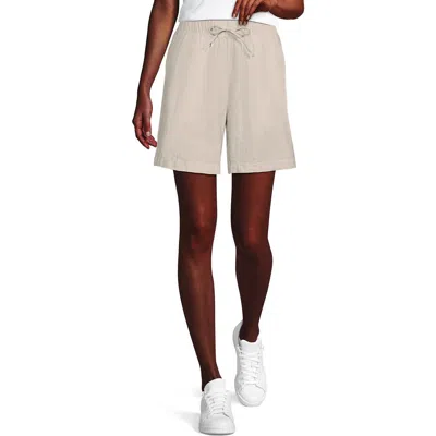 Lands' End Linen High Rise Pull On 7" Shorts