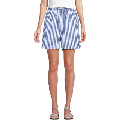 Lands' End Linen High Rise Pull On 7" Shorts
