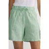Lands' End Linen High Rise Pull On 7" Shorts