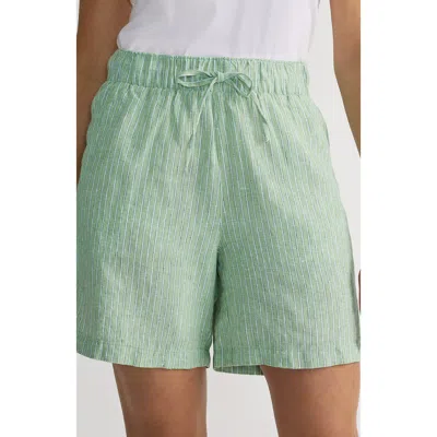 Lands' End Linen High Rise Pull On 7" Shorts