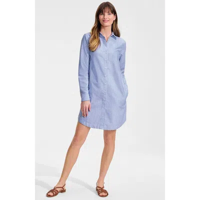 Lands' End Linen Long Sleeve Button Front Shirt Dress In Neutral