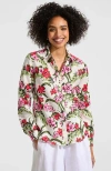 Lands' End Linen Long Sleeve Feminine Shirt In Multi