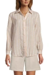 Lands' End Linen Long Sleeve Feminine Shirt In Multi