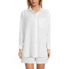 Lands' End Linen Oversized Button Front Shirt In White