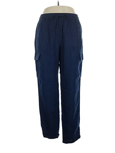 Pre-owned Lands' End Linen Pants In Blue