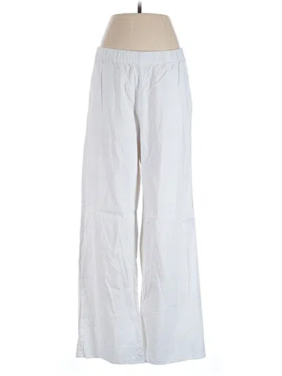 Pre-owned Lands' End Linen Pants In White