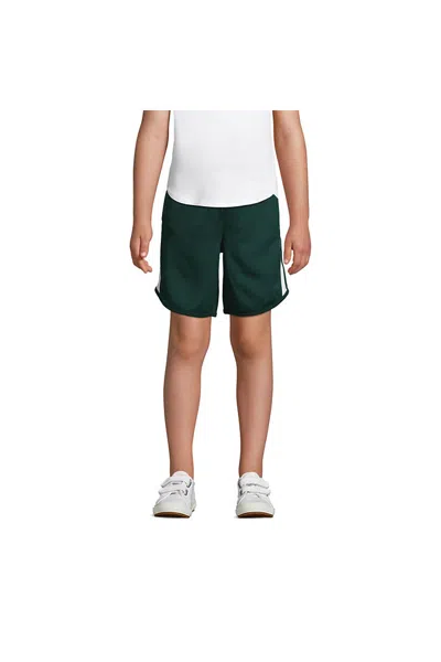 Lands' End Little Girls Mesh Athletic Gym Shorts In Green
