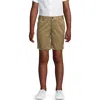 Lands' End Kids'  Little Girls Slim Plain Front Blend Chino Shorts In Khaki
