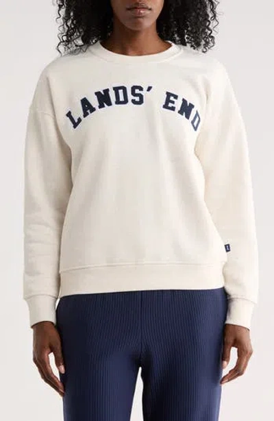 Lands' End Logo Embroidered Sweatshirt In Neutral