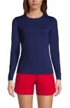 Lands' End Long Sleeve Relaxed Upf 50 Rash Guard In Deep Sea Navy
