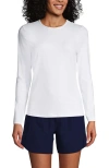 Lands' End Long Sleeve Relaxed Upf 50 Rash Guard In White