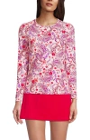 Lands' End Long Sleeve Relaxed Upf 50 Rash Guard In Wood Lily Multi Floral Paisley