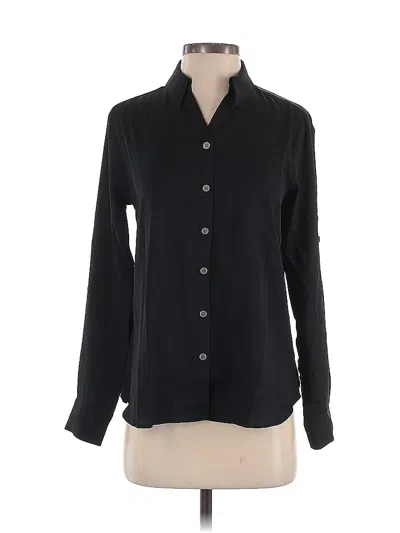 Pre-owned Lands' End Long Sleeve Blouse In Black