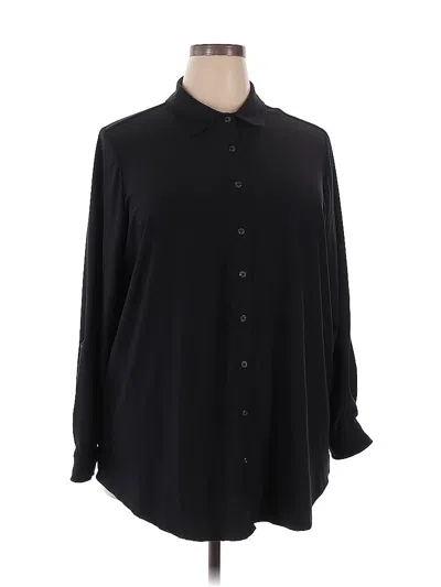 Pre-owned Lands' End Long Sleeve Blouse In Black