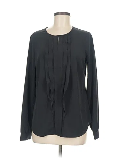 Pre-owned Lands' End Long Sleeve Blouse In Black