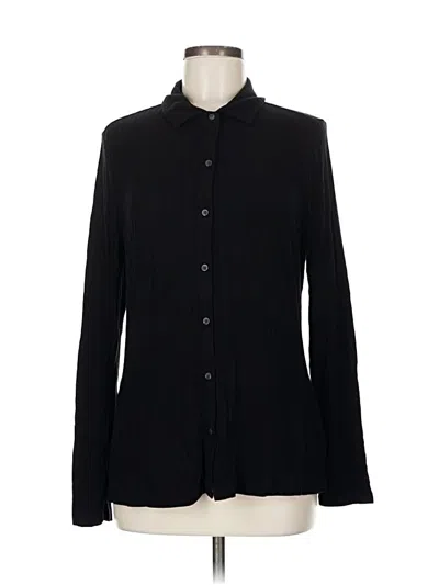 Pre-owned Lands' End Long Sleeve Blouse In Black