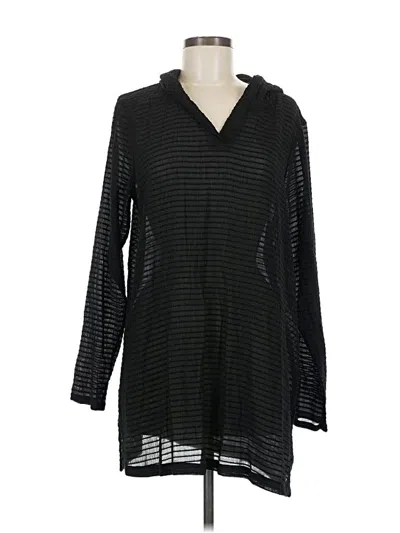 Pre-owned Lands' End Long Sleeve Blouse In Black