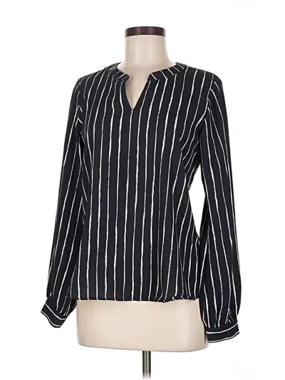Pre-owned Lands' End Long Sleeve Blouse In Black