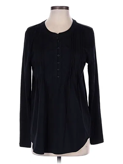 Pre-owned Lands' End Long Sleeve Blouse In Black