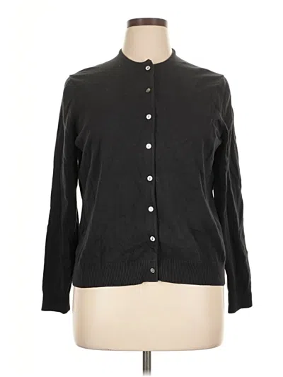 Pre-owned Lands' End Long Sleeve Blouse In Black