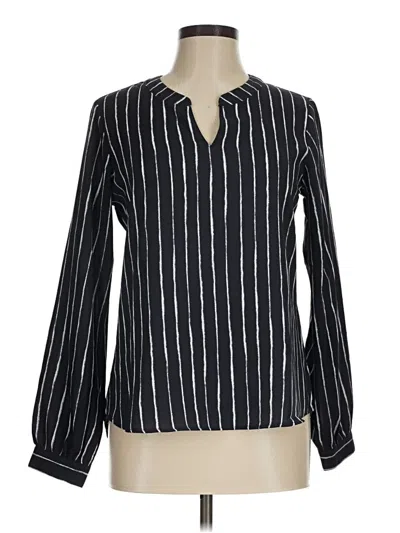 Pre-owned Lands' End Long Sleeve Blouse In Black