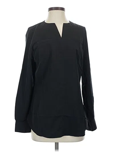 Pre-owned Lands' End Long Sleeve Blouse In Black