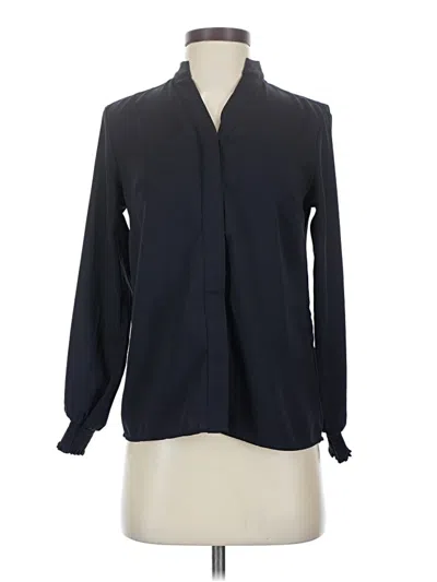 Pre-owned Lands' End Long Sleeve Blouse In Black