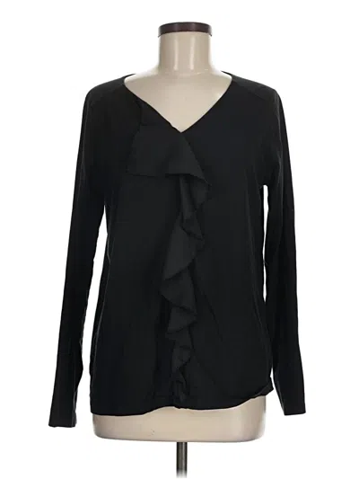 Pre-owned Lands' End Long Sleeve Blouse In Black