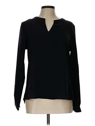 Pre-owned Lands' End Long Sleeve Blouse In Black