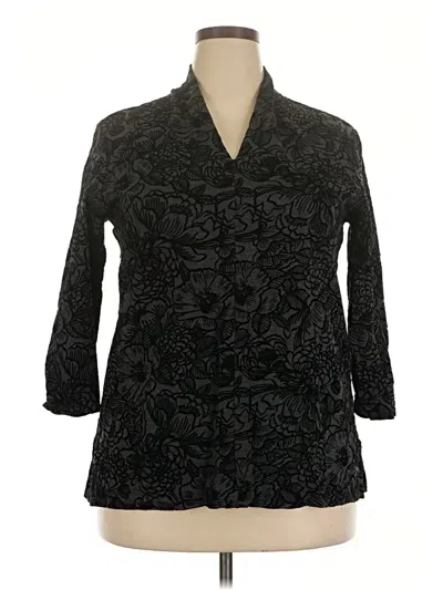 Pre-owned Lands' End Long Sleeve Blouse In Black