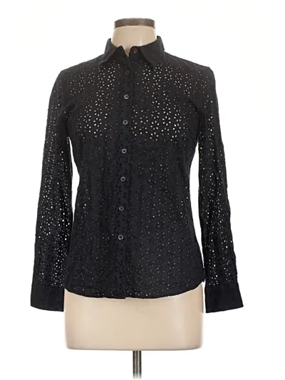 Pre-owned Lands' End Long Sleeve Blouse In Black