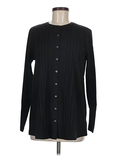 Pre-owned Lands' End Long Sleeve Blouse In Black