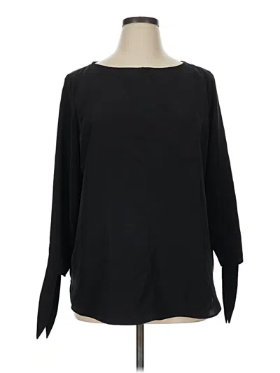 Pre-owned Lands' End Long Sleeve Blouse In Black