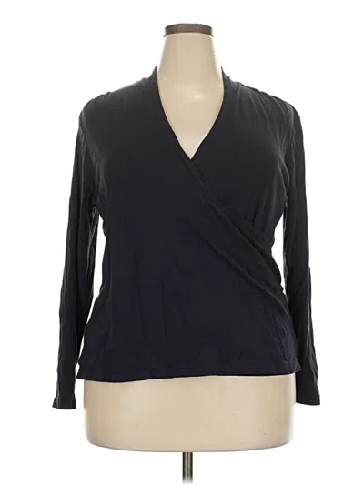 Pre-owned Lands' End Long Sleeve Blouse In Black
