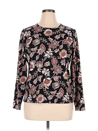 Pre-owned Lands' End Long Sleeve Blouse In Black