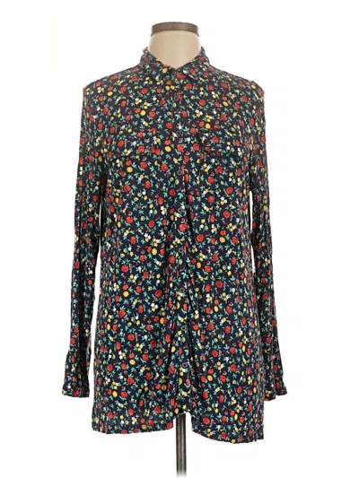 Pre-owned Lands' End Long Sleeve Blouse In Black