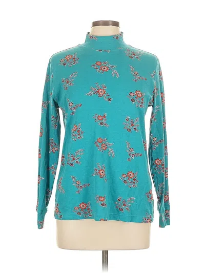 Pre-owned Lands' End Long Sleeve Blouse In Blue