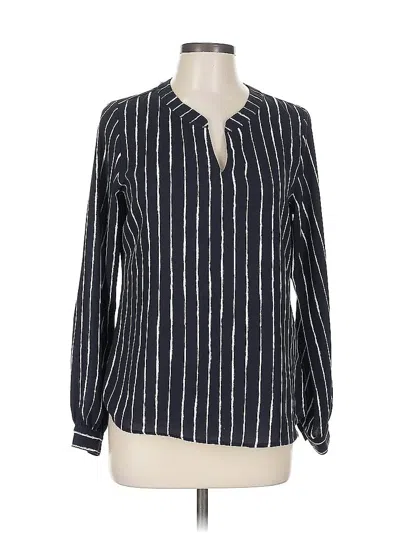 Pre-owned Lands' End Long Sleeve Blouse In Blue