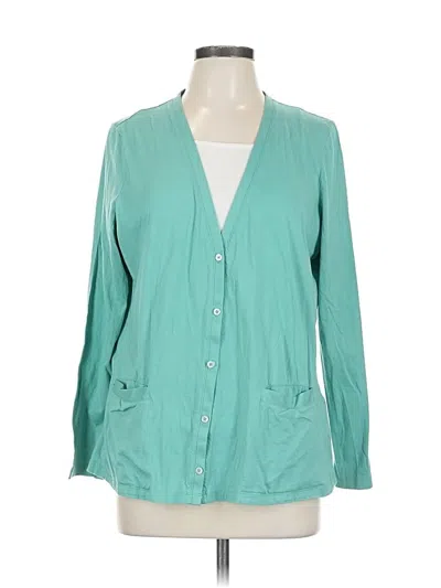 Pre-owned Lands' End Long Sleeve Blouse In Blue