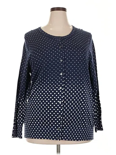 Pre-owned Lands' End Long Sleeve Blouse In Blue