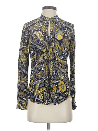 Pre-owned Lands' End Long Sleeve Blouse In Blue