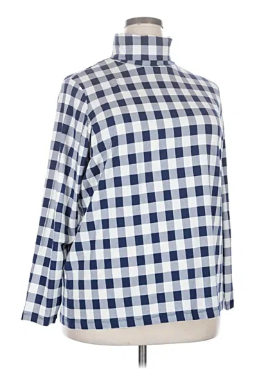 Pre-owned Lands' End Long Sleeve Blouse In Blue
