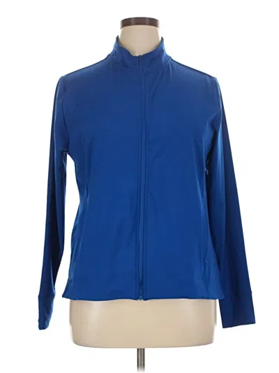 Pre-owned Lands' End Long Sleeve Blouse In Blue